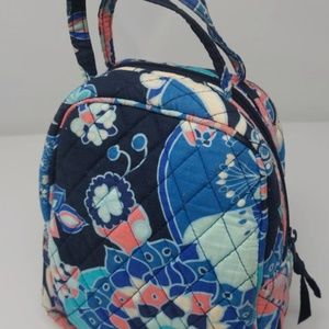 Vera Bradley Lunch Bunch Bag Lotus Flower Swirl Blue Floral Pattern Insulated